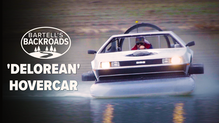 california man selling homemade "delorean" hovercraft