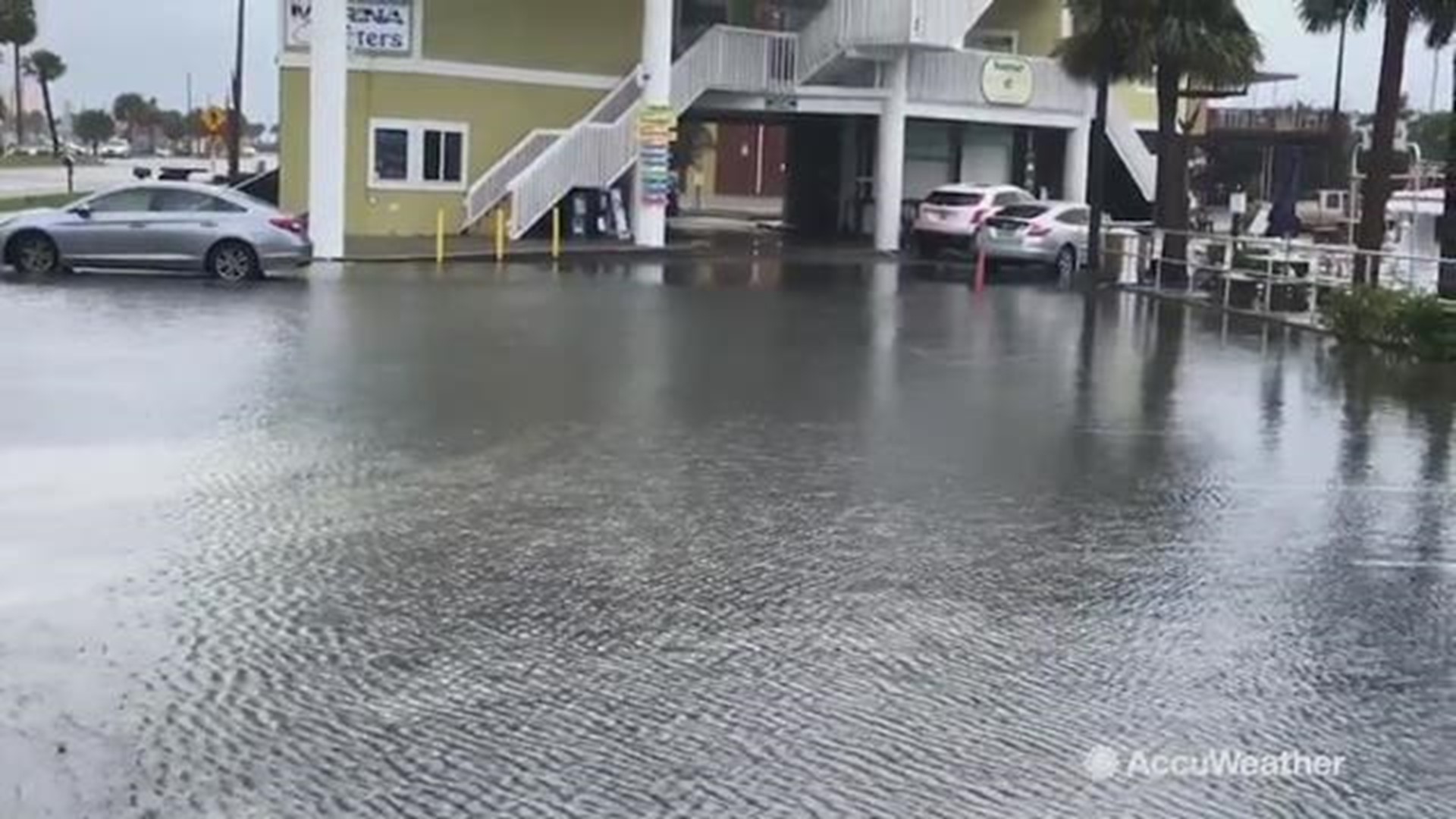 The streets of Pensacola Beach, Florida were flooded after heavy rains pushed through the area on November 12.