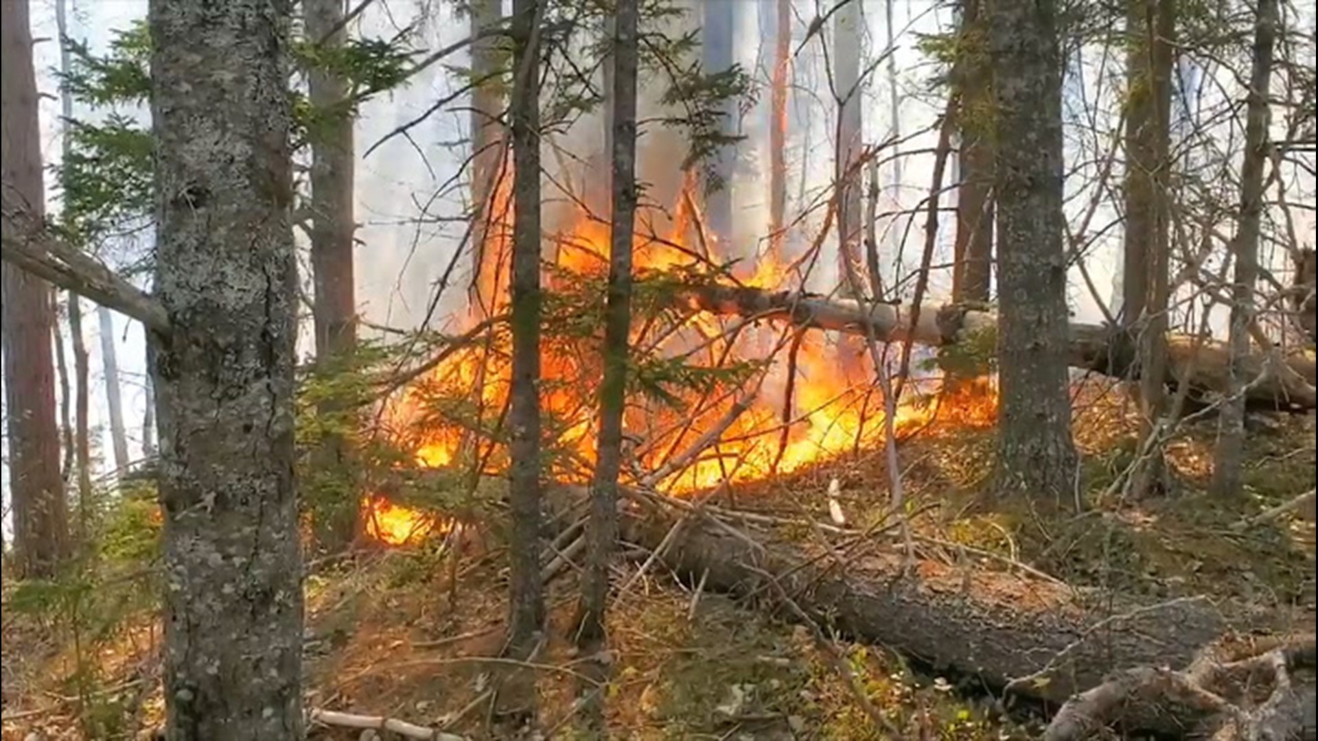 Red flag warnings issued as wildfires burn in Maine