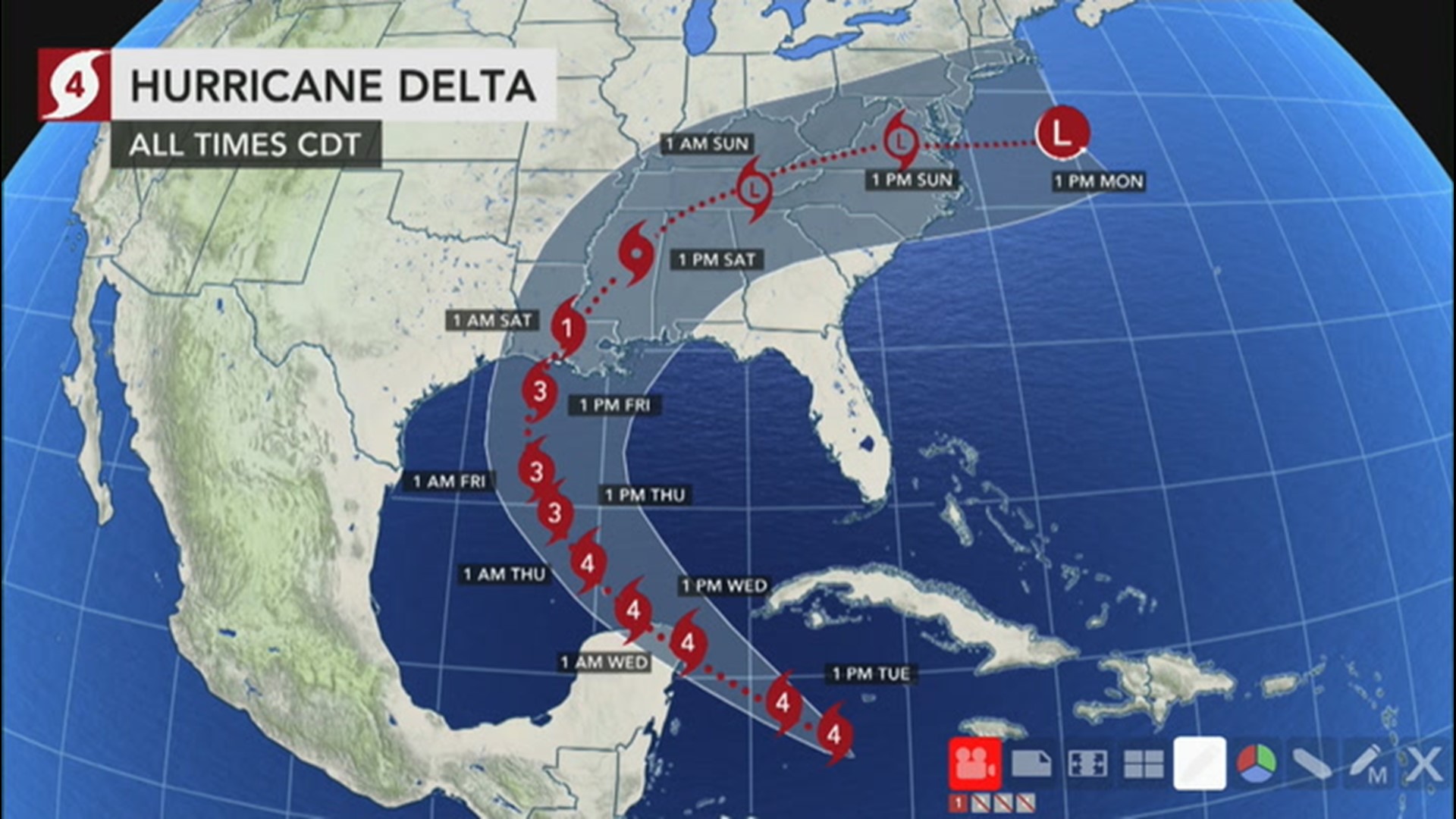 Delta will bring devastating impacts to Mexico's Yucatan Peninsula before it targets the U.S. Bernie Rayno has the forecast.