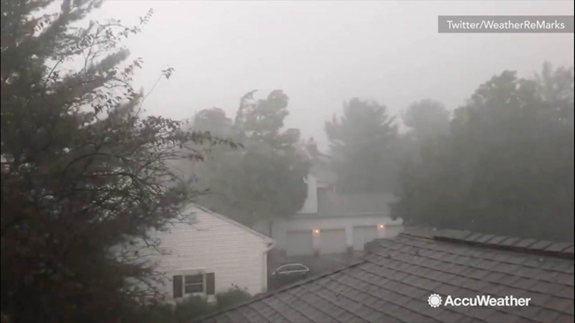 Some insane thunderstorms and strong winds hit Basking Ridge, New Jersey, on Aug. 21.