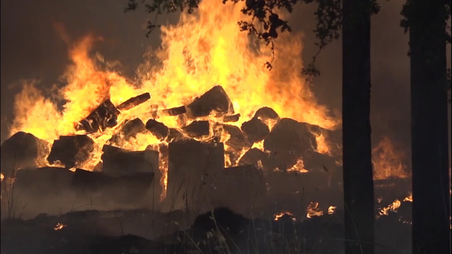 Multiple homes were destroyed as the LNU Lightning Complex Fire burned out of control in Solano County, California, on Aug. 19.