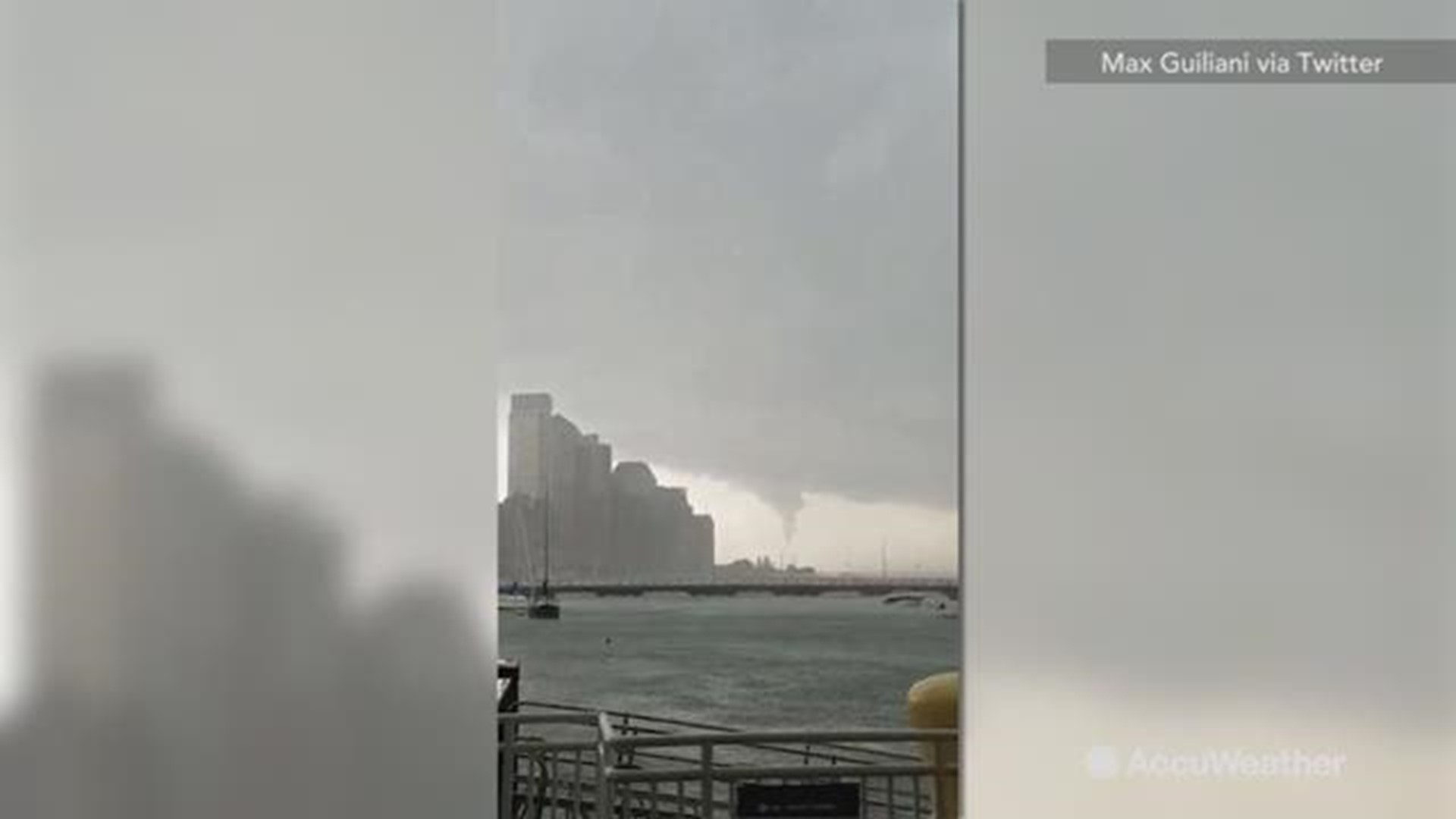 Confirmed funnel cloud spotted in New York City, as storms rolled through the area on July 17.