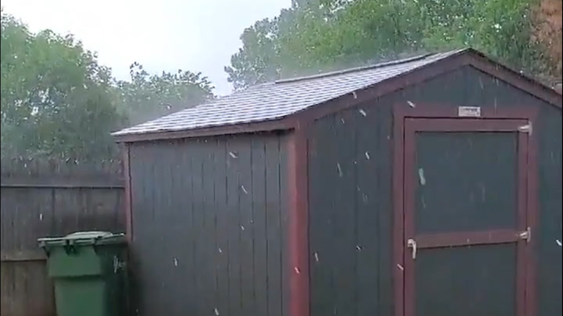 Severe thunderstorms brought up to golf ball-sized hail in Yukon, Oklahoma, Tuesday evening. Tennis ball-sized hail was also reported nearby.