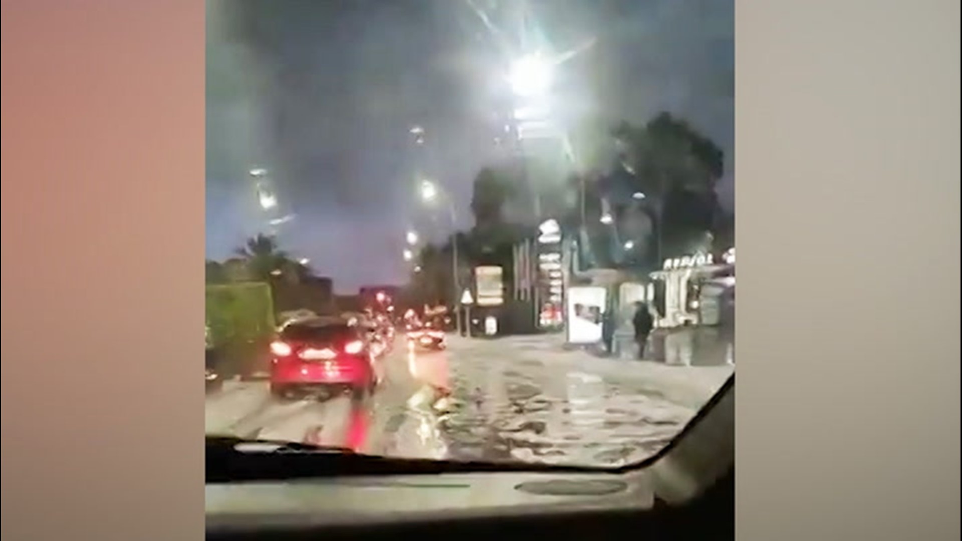 Residents of Malaga, Spain, woke up to see their streets covered in hailstones on Jan. 23.