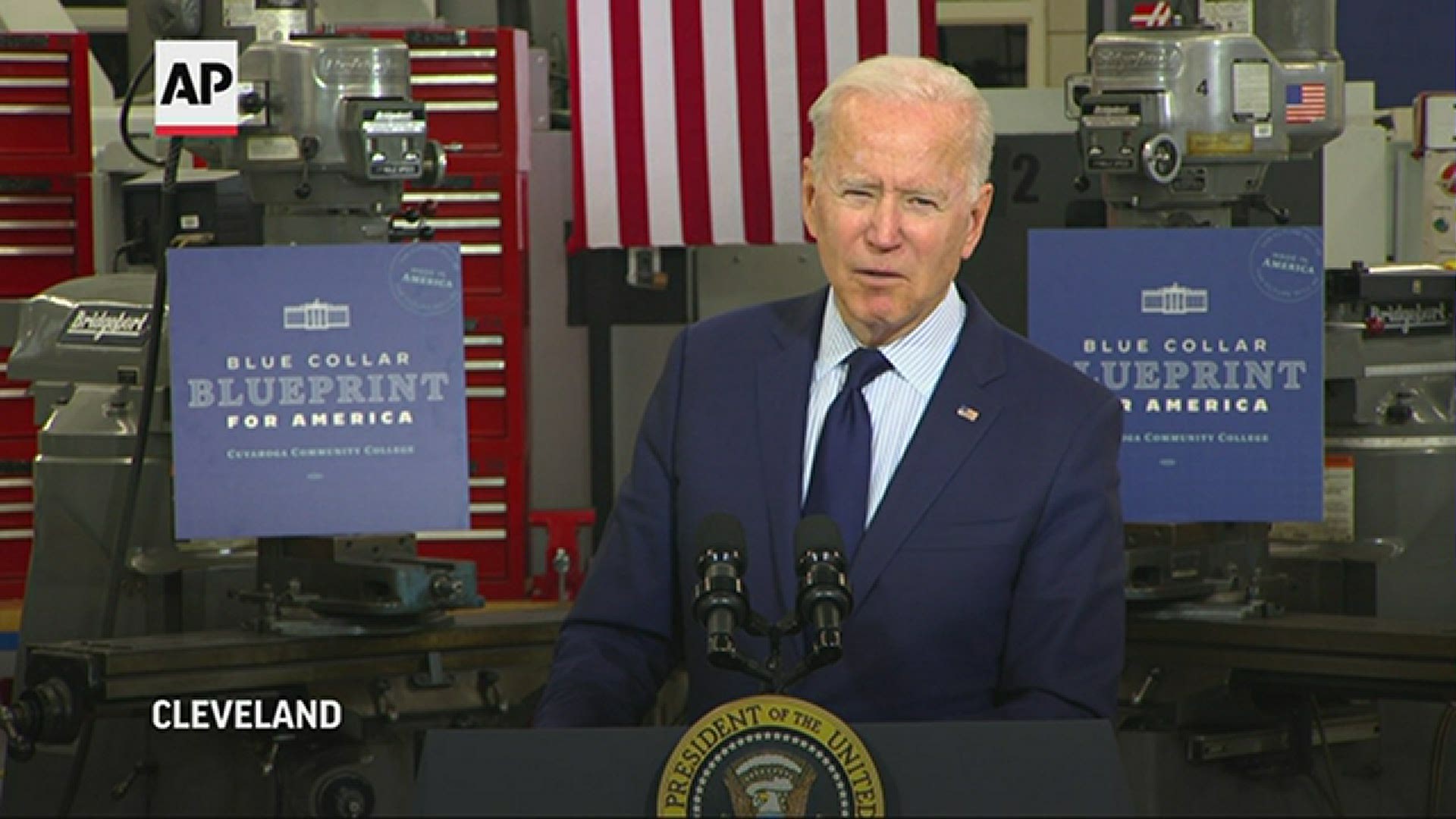 President Joe Biden is warning naysayers in Congress not to "get in the way" of his big infrastructure plans.