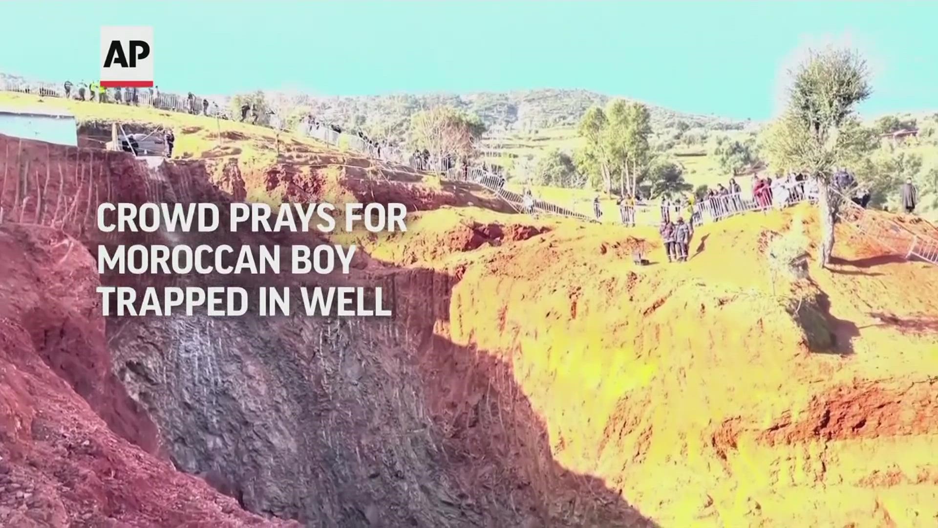Later on Saturday, Moroccan rescuers pulled the boy out of the deep well. He had been trapped for four days.