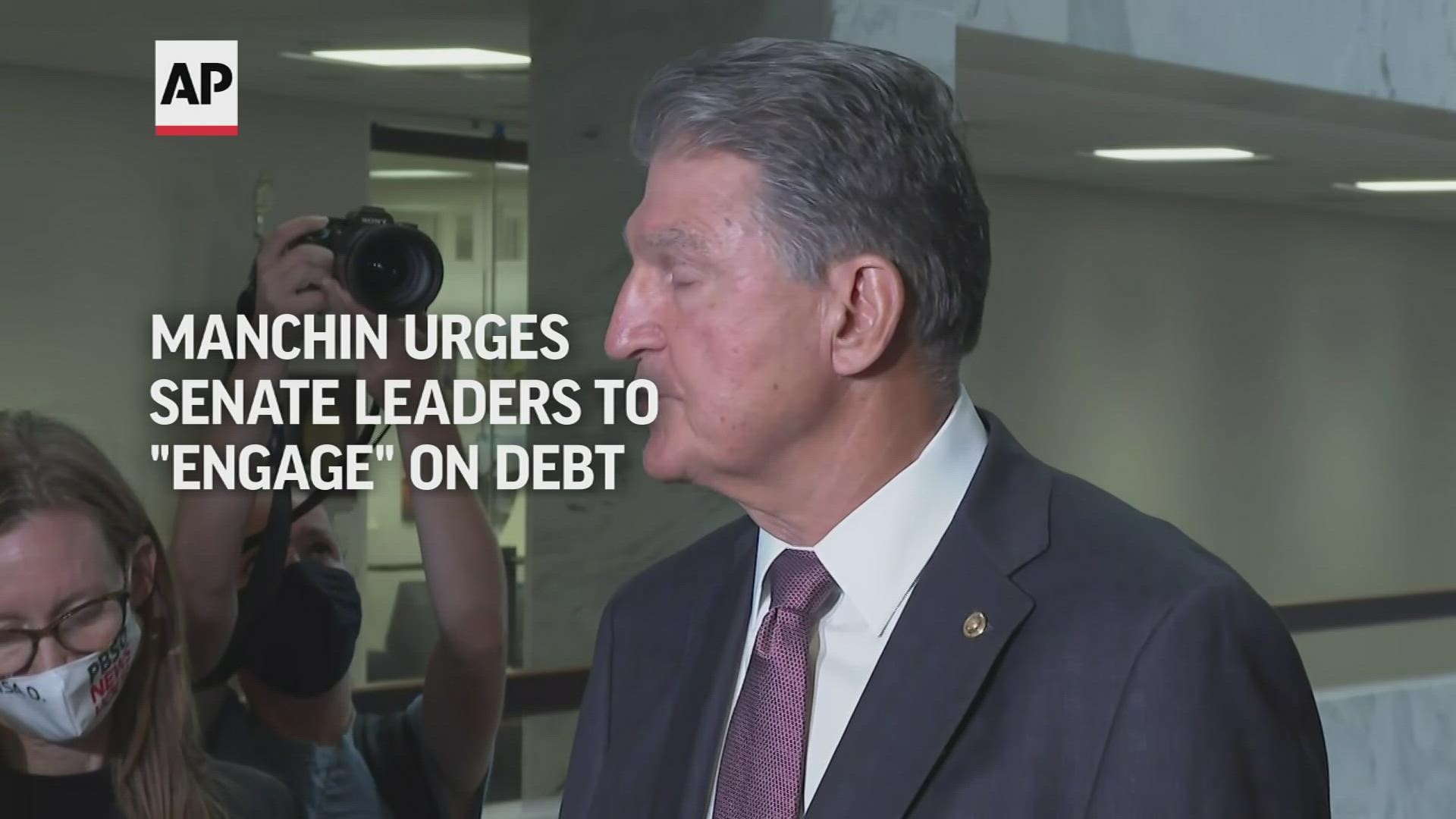Sen. Joe Manchin implored Senators Chuck Schumer and Mitch McConnell, to "engage" on the debt limit to steer the country away from a default.