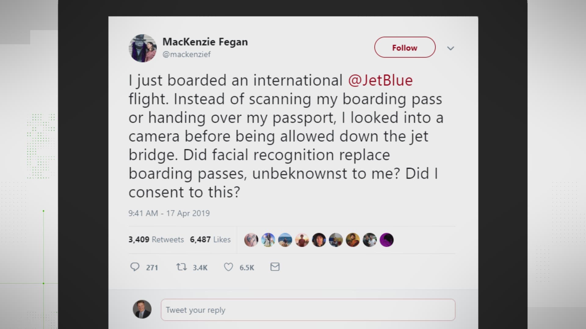 In a twitter thread, a woman said JetBlue didn't ask for her passport at the gate, they took her picture. Was that facial recognition? And where'd they get her photo in the first place?