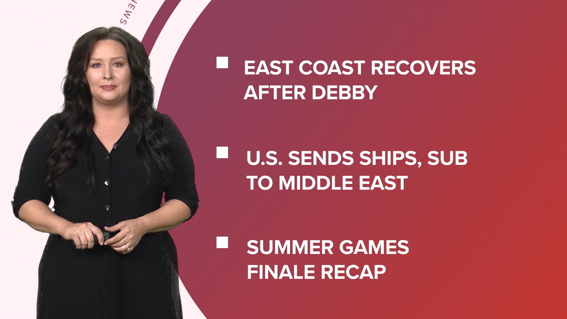 A look at what is happening in the news from the US sending military vessels to the Mideast, to the Trump campaign getting hacked, and the Summer Games finale recap.