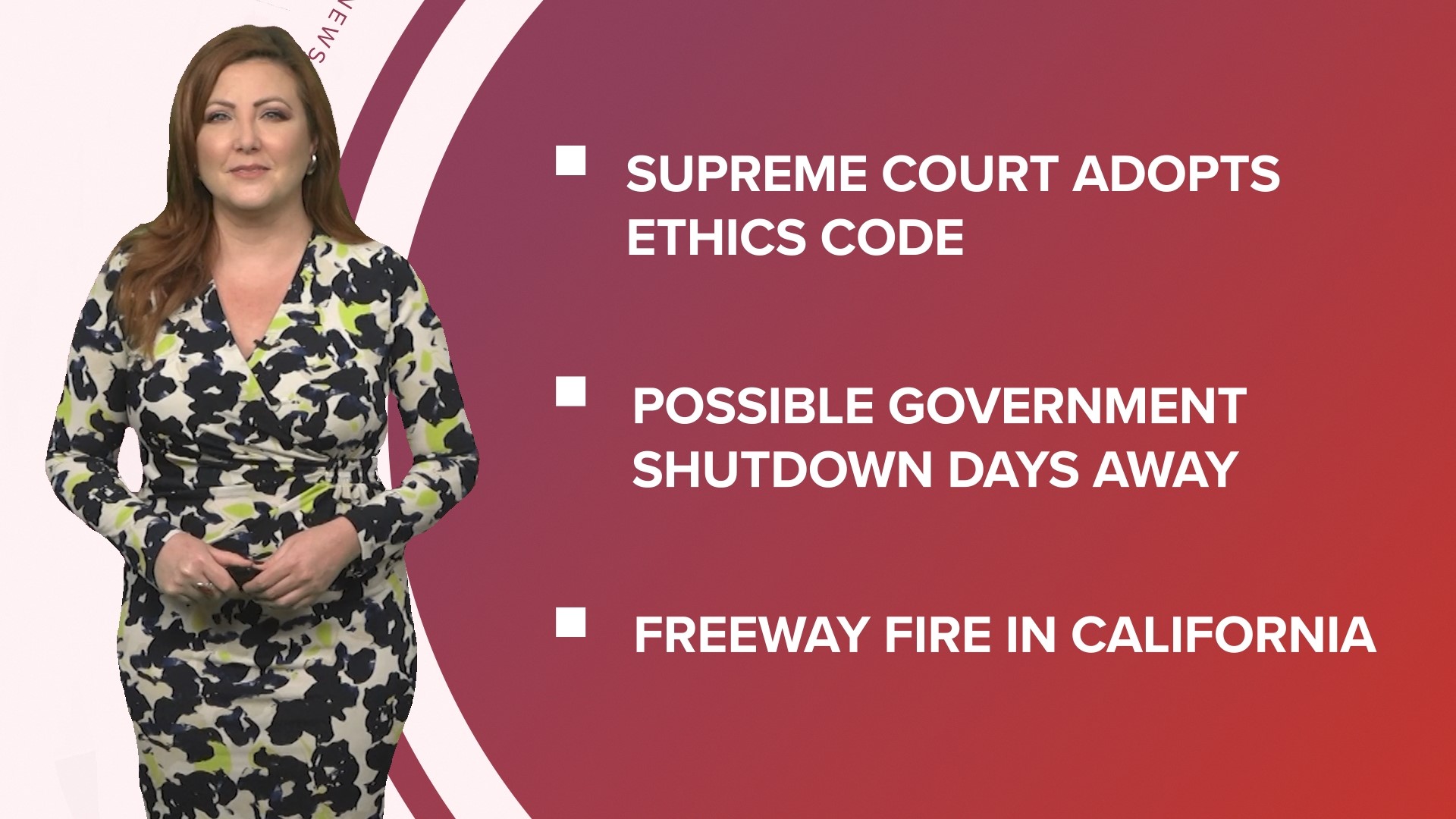 A look at what is happening in the news from the Supreme Court adopted an ethics code to a possible government shutdown looming and new toys in the toy hall of fame.