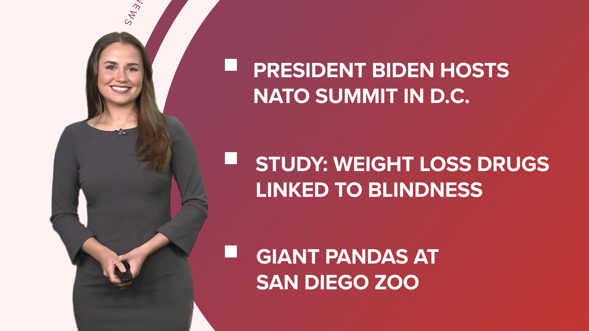 A look at what is happening in the news from President Biden hosting NATO summit in D.C. to new study on heat-related illnesses and pandas back at San Diego Zoo.