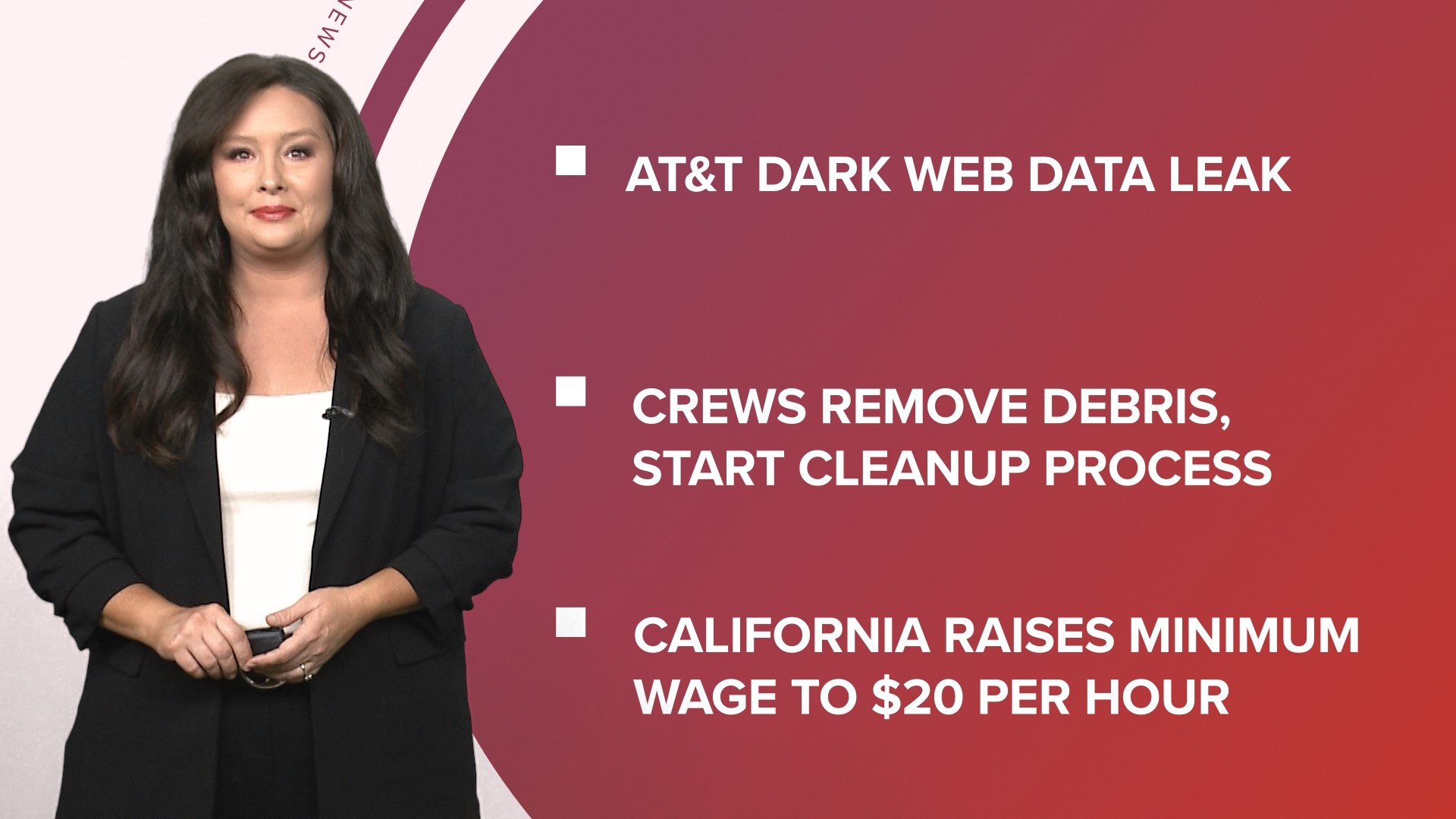 A look at what is happening in the news from a data leak to an update on the Baltimore bridge collapse and California raises minimum wage for fast food workers.