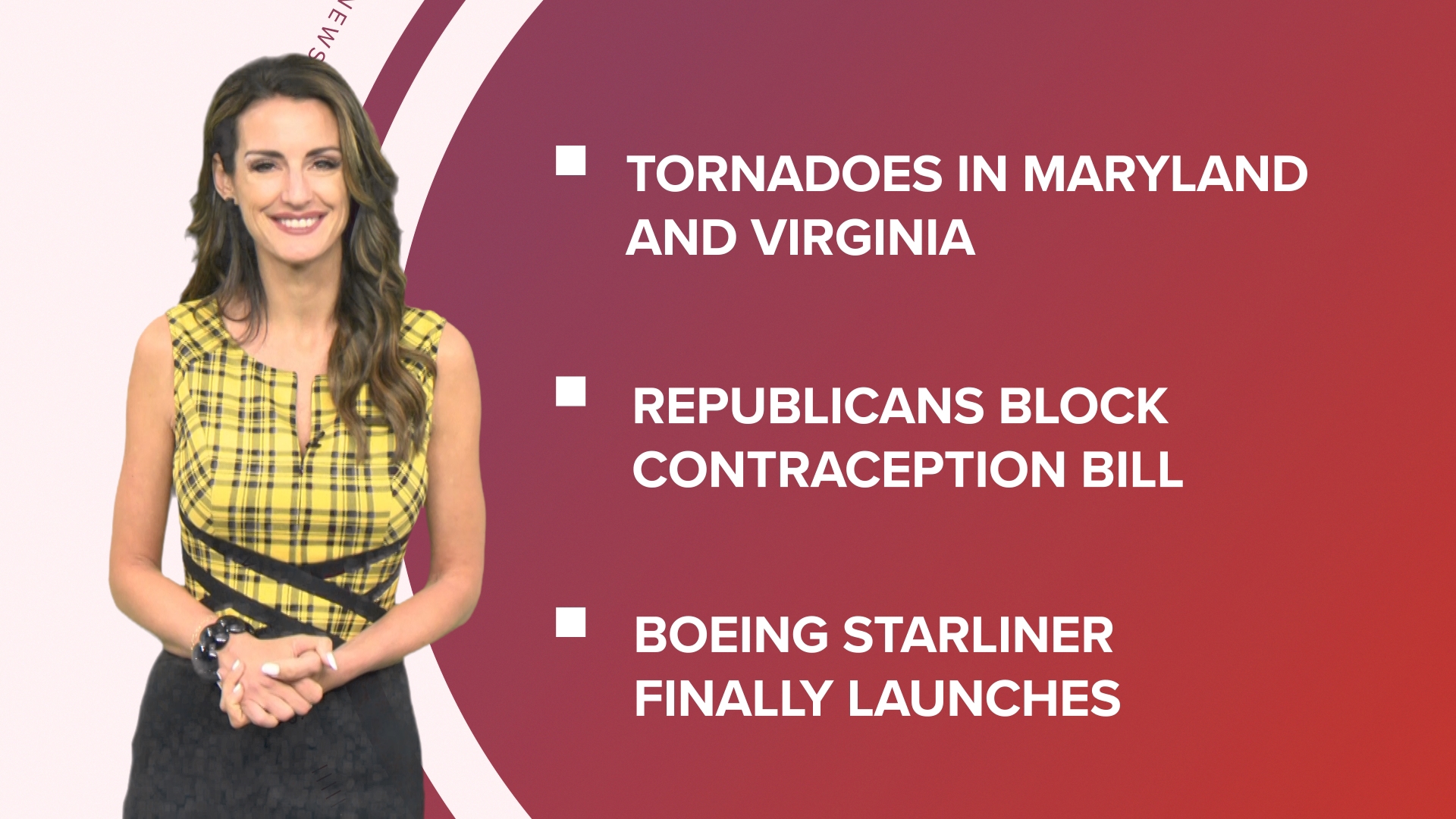 A look at what is happening in the news from tornadoes hit Maryland and Virginia to a contraception bill blocked in the Senate and the 80th anniversary of D-Day.