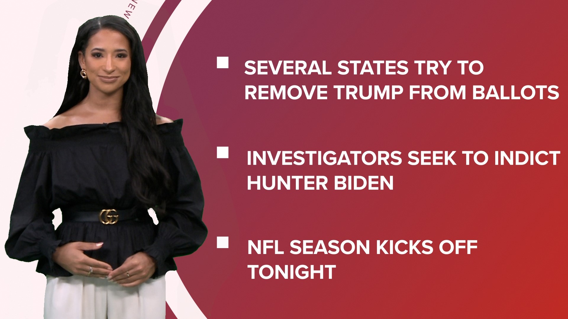 A look at what is happening in the news from a push to take Trump off the ballot in certain states to Congress works to avoid a shutdown and the NFL season begins.