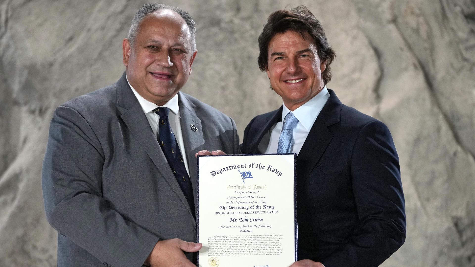 Tom Cruise receives US Navy's top civilian honor | abc10.com