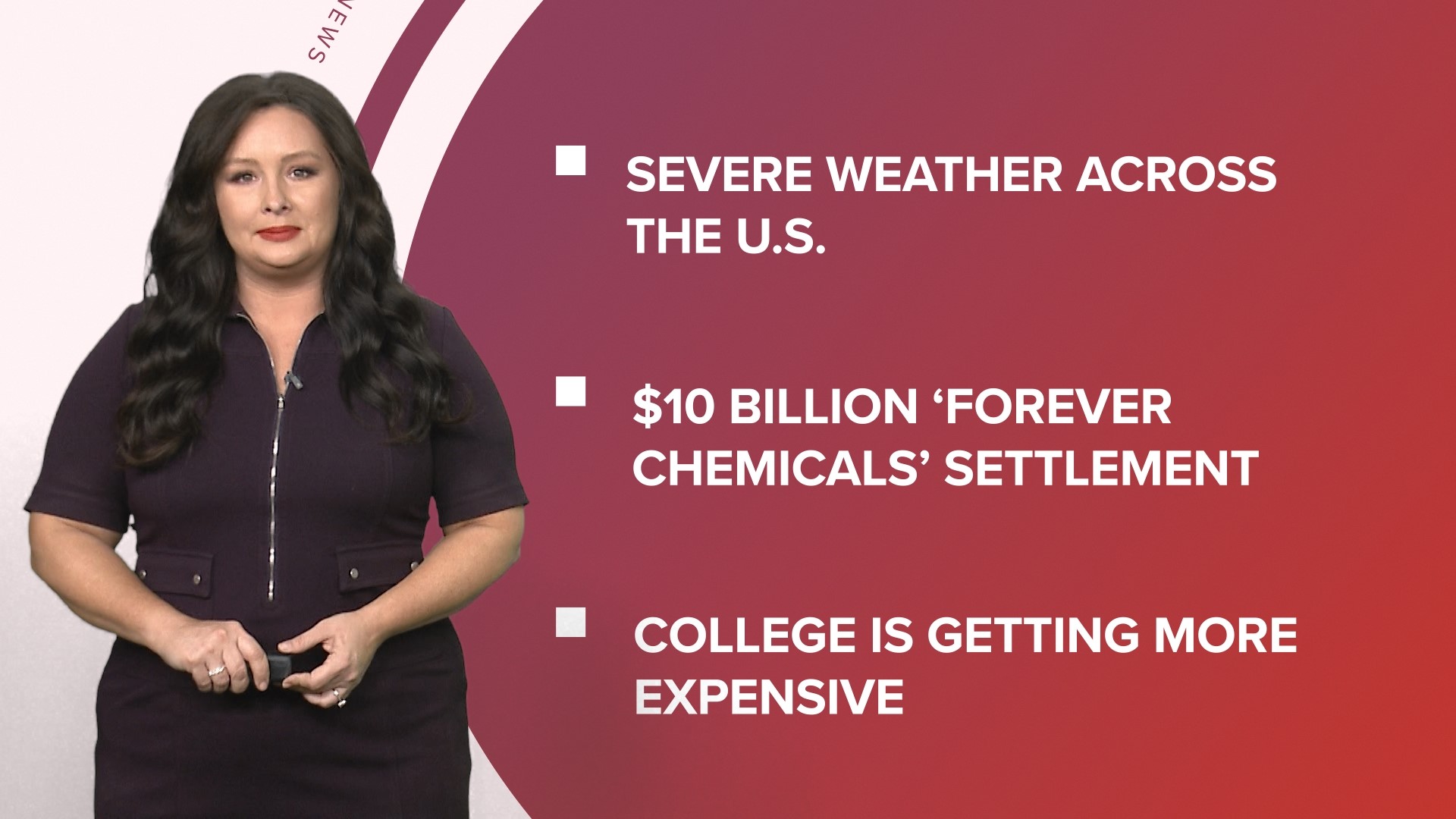 A look at what is happening in the news from severe weather across the U.S. to solar eclipse eye safety and college is getting expensive.