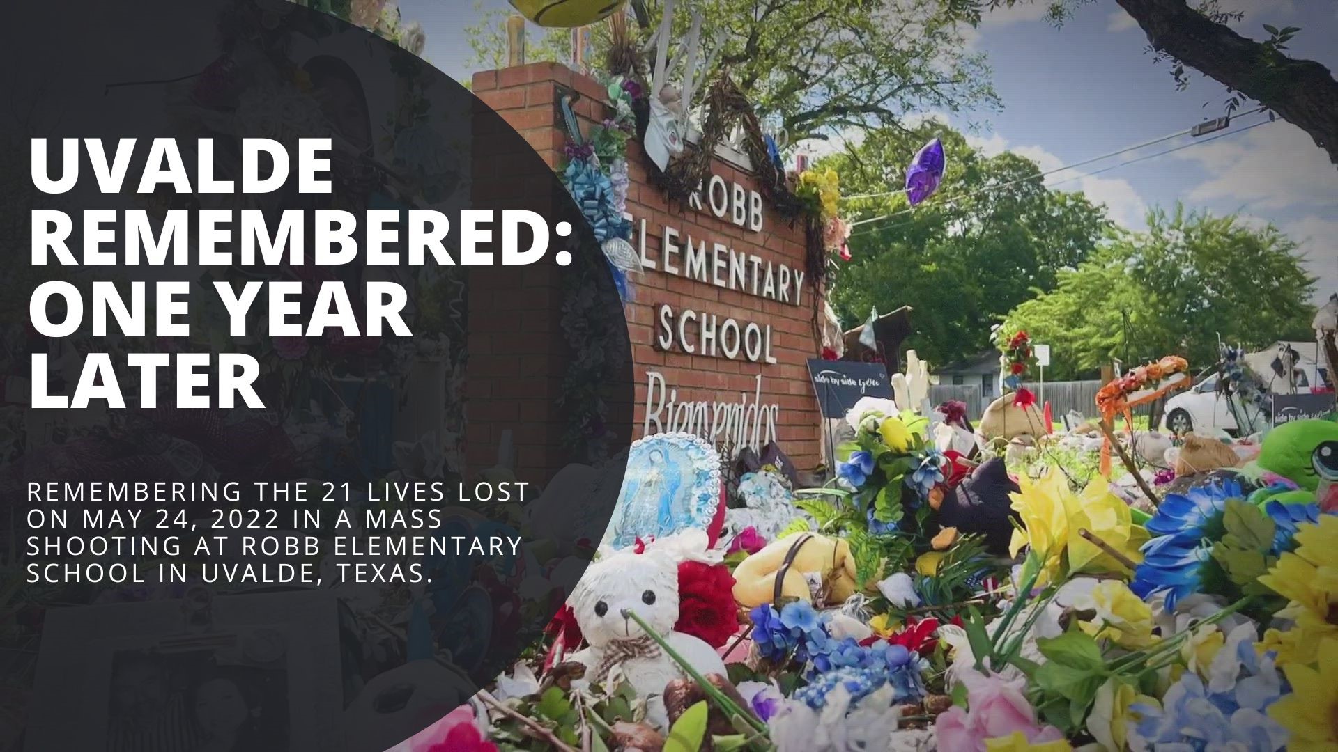 Remembering the 21 lives lost on May 24, 2022 in a mass shooting at Robb Elementary School in Uvalde, Texas.