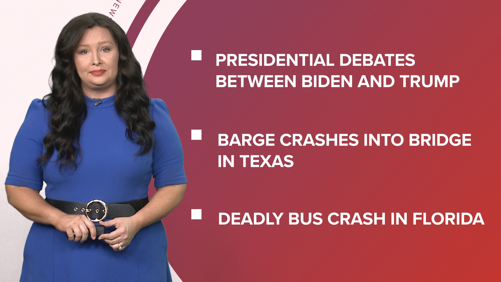 A look at what is happening in the news from Pres. Biden and Trump to debate before the 2024 election to suspect in fatal bus crash in court and new Capri Sun jugs.
