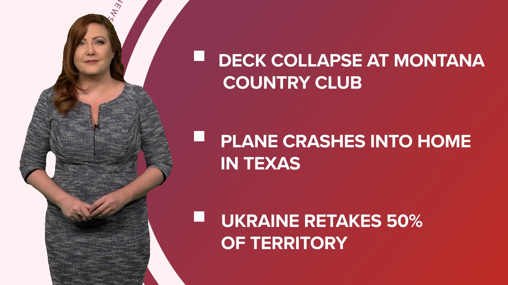 A look at what is happening in the news from a deck collapsing in Montana to a plane crashing into a TX home and the weekend box office numbers for 'Barbenheimer.'