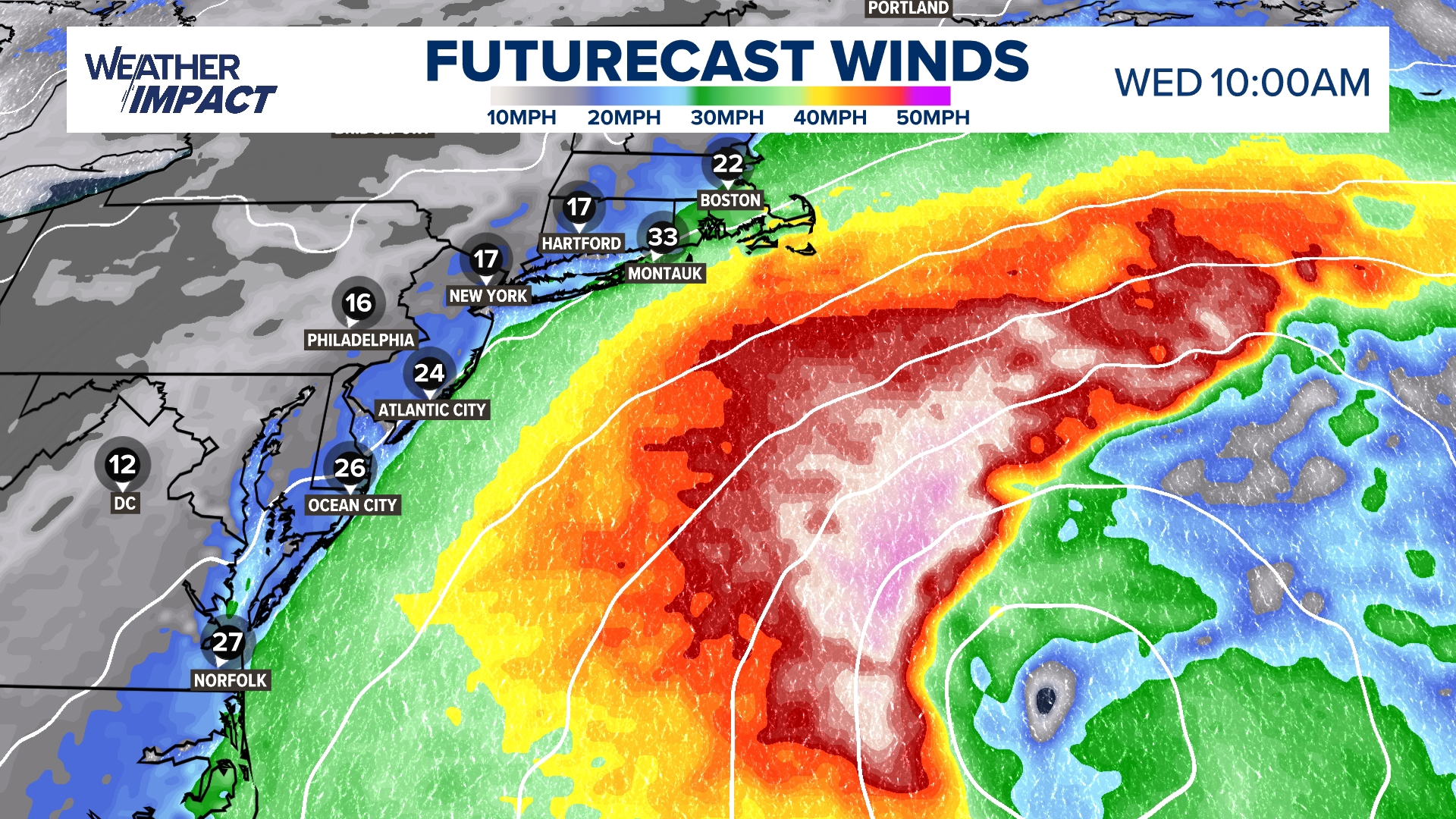 Nor'easter brings gusty winds, high surf and coastal flooding to mid-Atlantic states