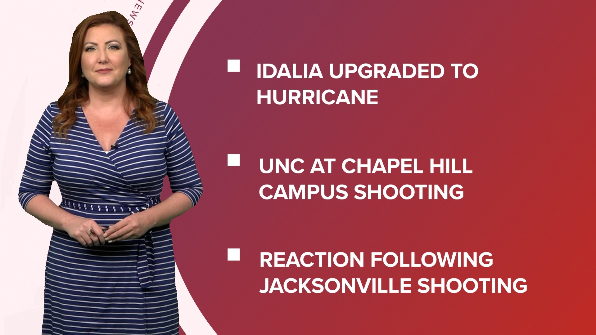 A look at what is happening in the news from Hurricane Idalia predicted to hit Florida on Wednesday to the victims identified in the Jacksonville shooting.