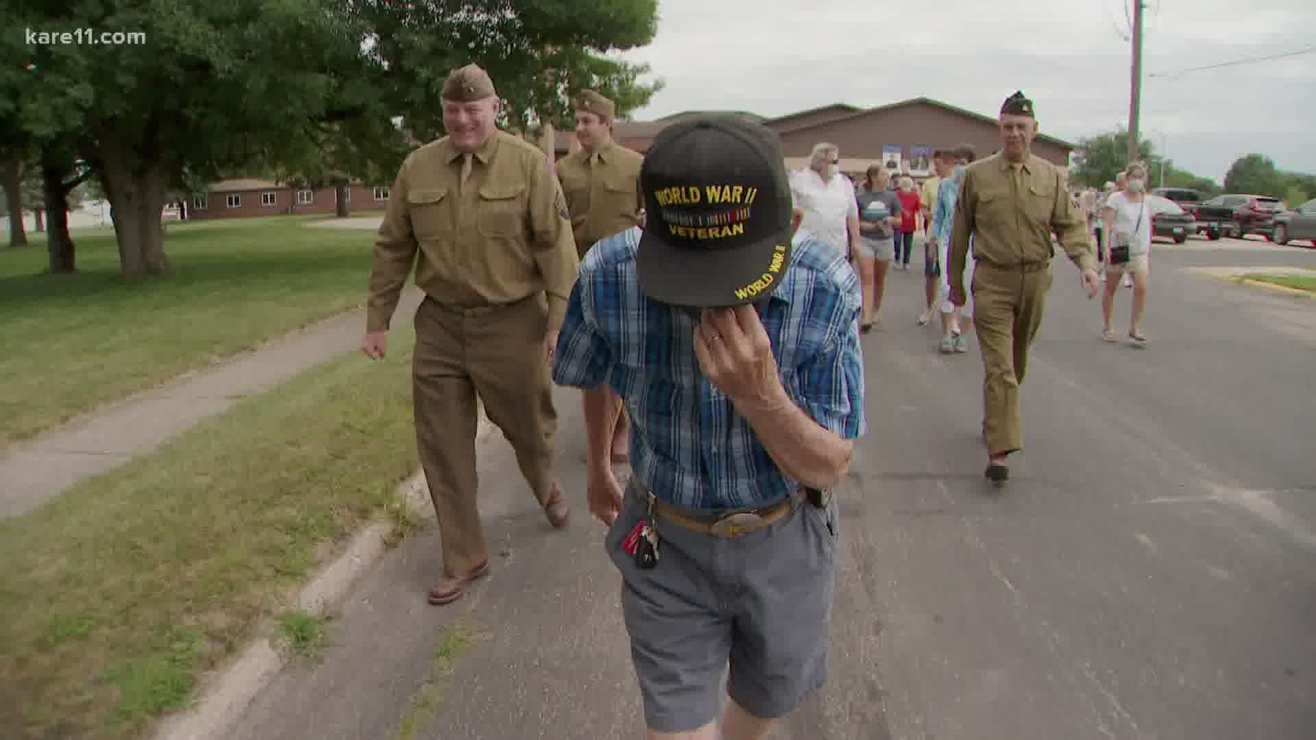 Mickey Nelson crossed the finish to cheers having raised more than $100,000