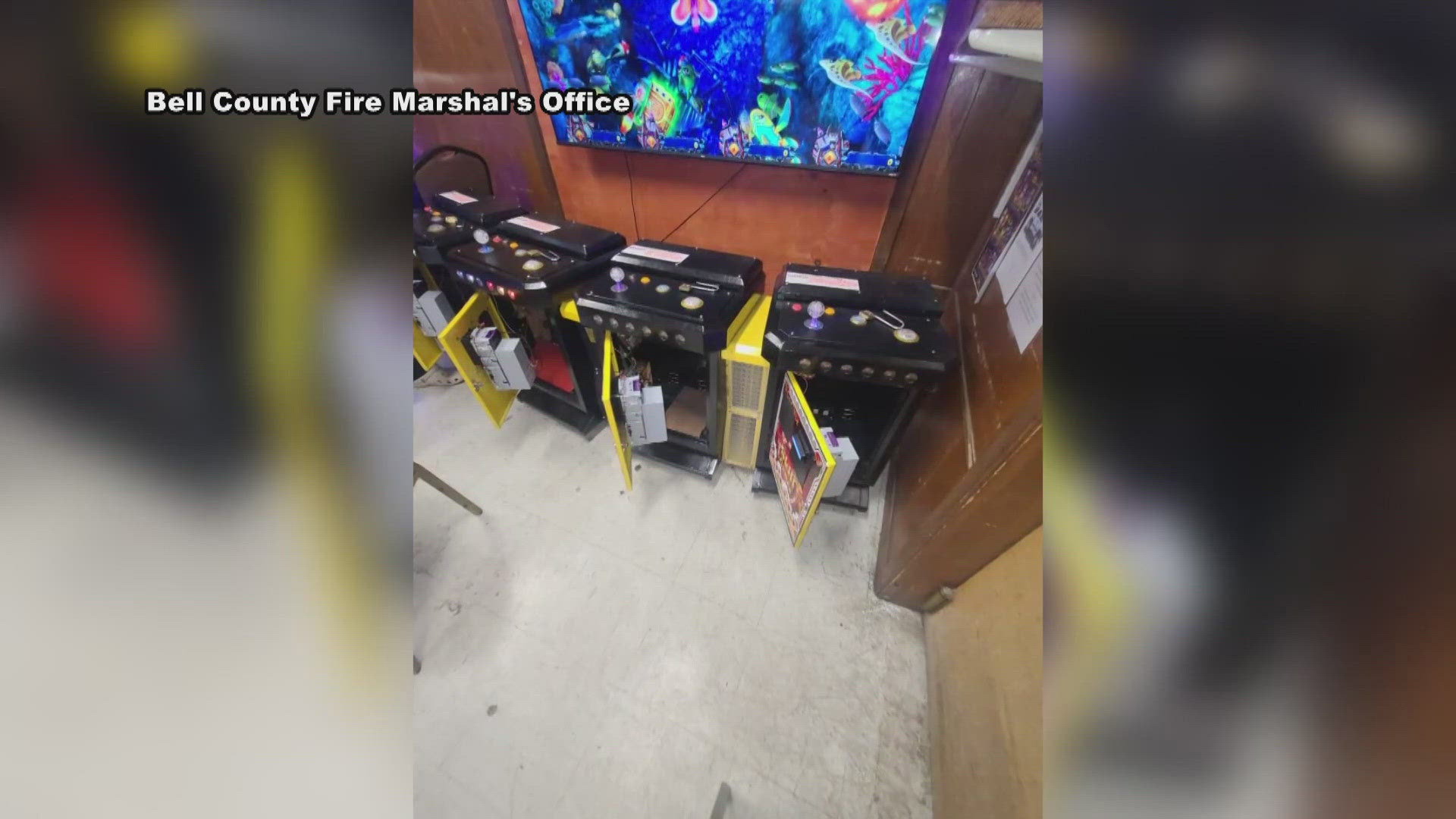 The Bell County Fire Marshal's Office said the store was operating eight machines and advertising as a game room.