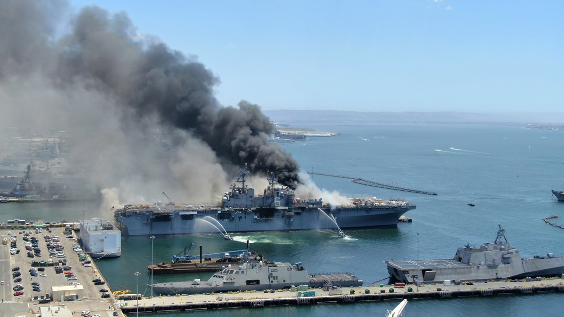 Arson suspected cause of Navy ship fire in San Diego | abc10.com