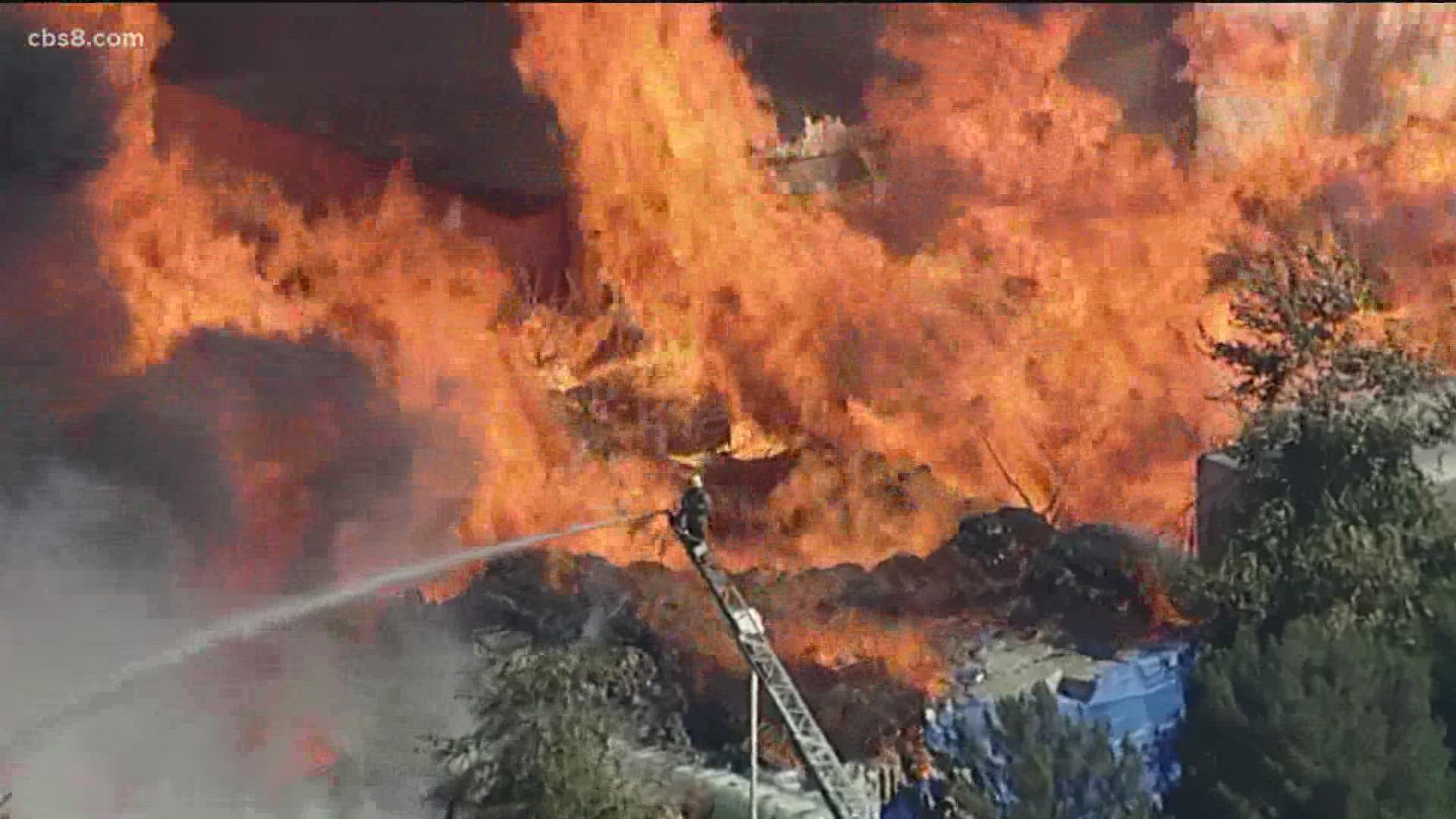 Businesses near the fire have been evacuated, according to the Los Angeles County Sheriff's Department.