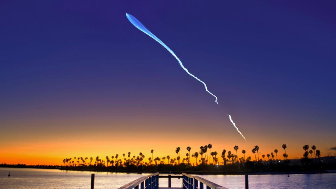 SpaceX Falcon 9 rocket launch in Southern California