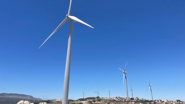 Inside a wind farm producing renewable energy for San Diego County