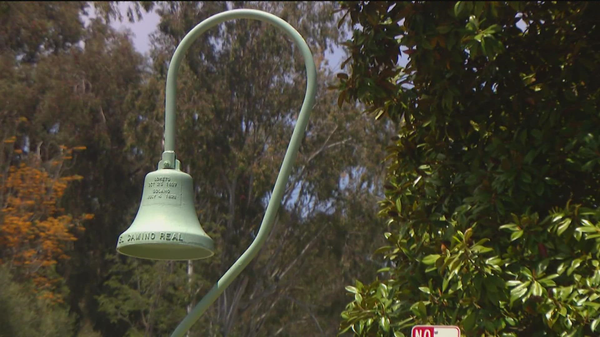 The Mission Bells outlining El Camino Real were erected as part of a plan to identify California in the early 1900s. Now, some native tribes want them gone.