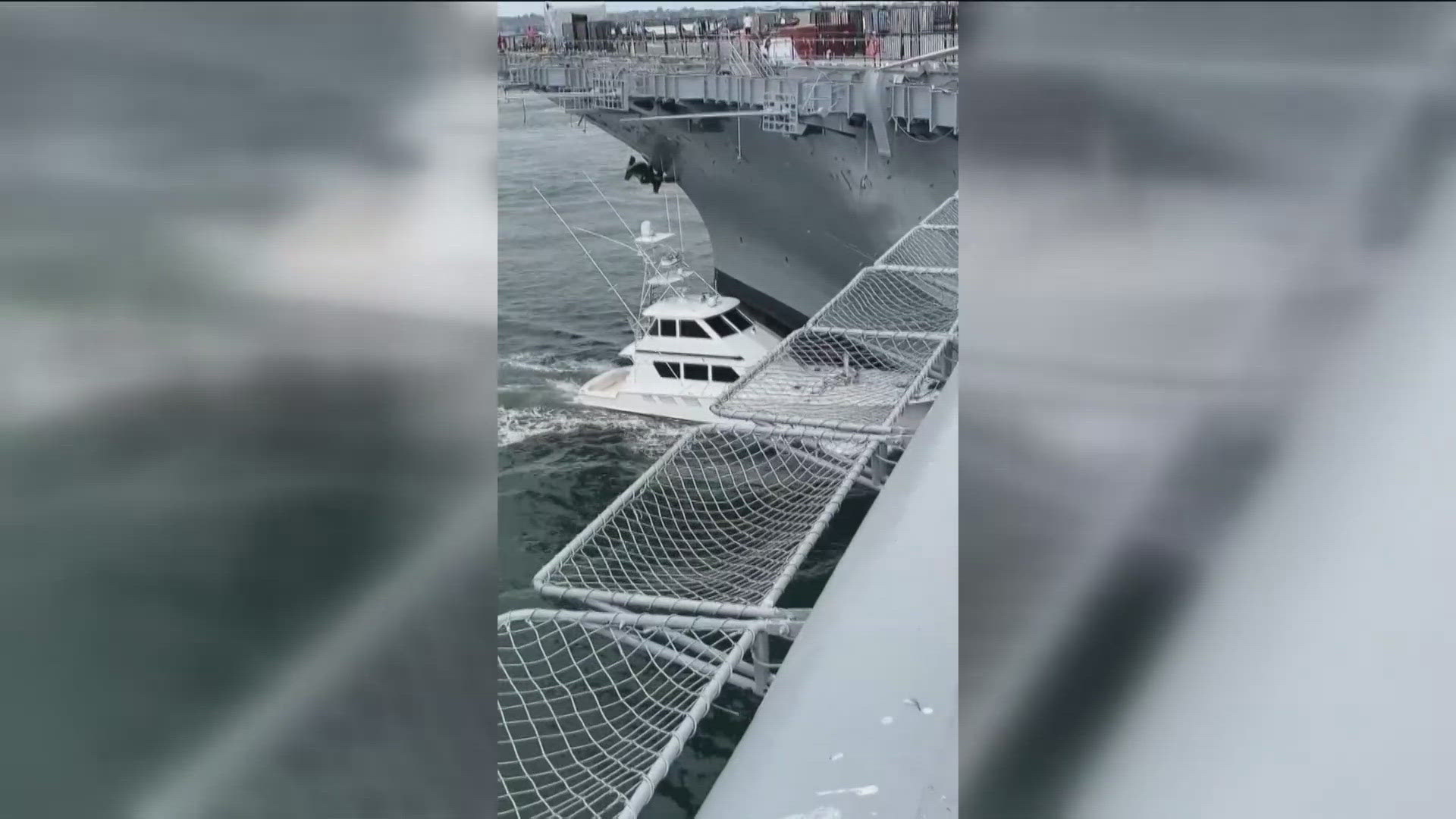 A boat crashed into the USS Midway Museum, Friday morning.