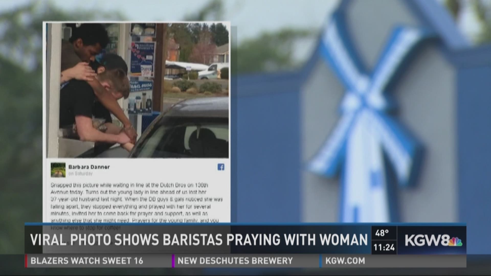 Viral photo shows baristas praying with woman