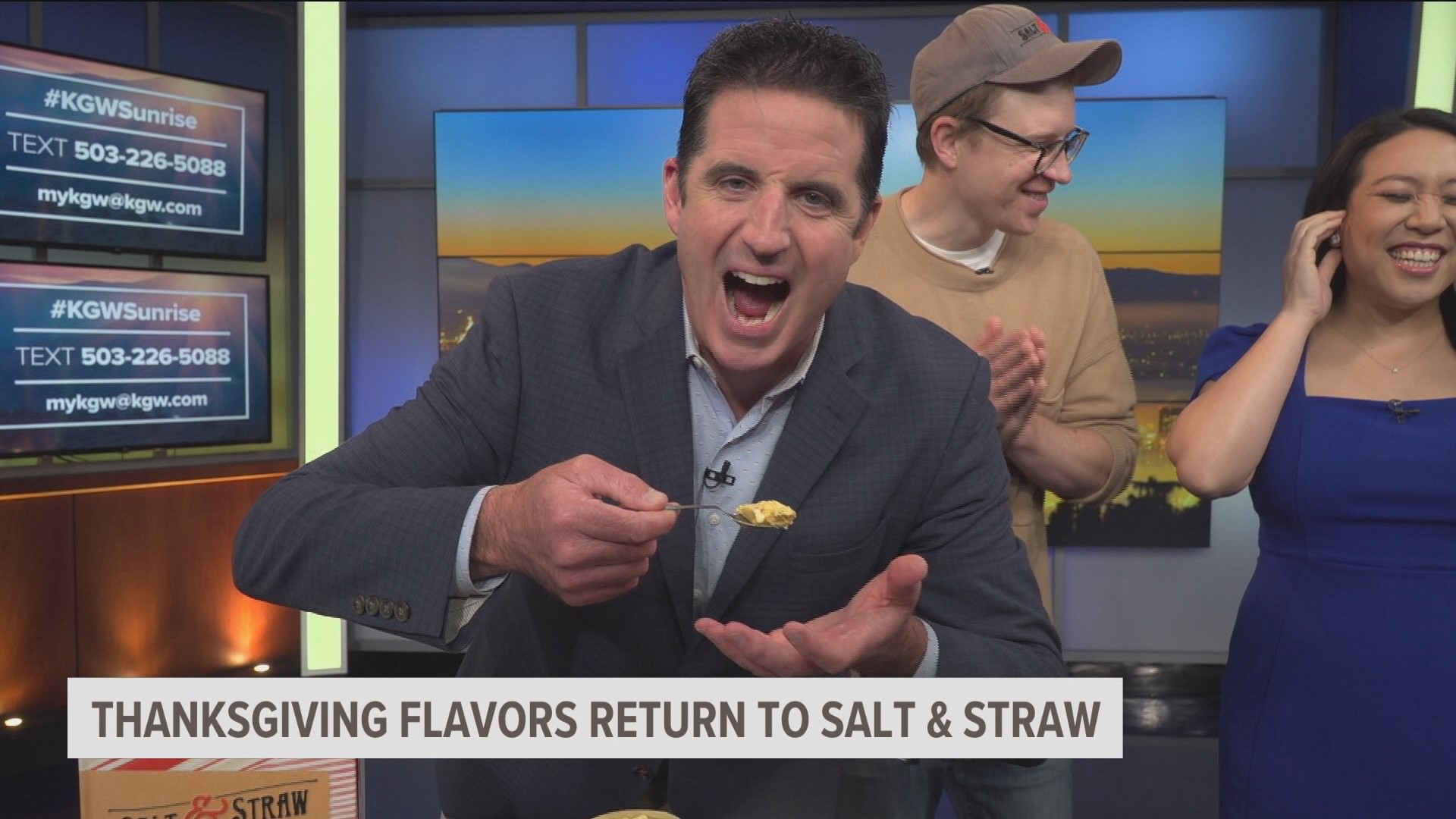 Tyler Malek, owner of Salt and Straw comes to the KGW studio to share their new Thanksgiving flavors. The flavors drop on Friday November 3rd.