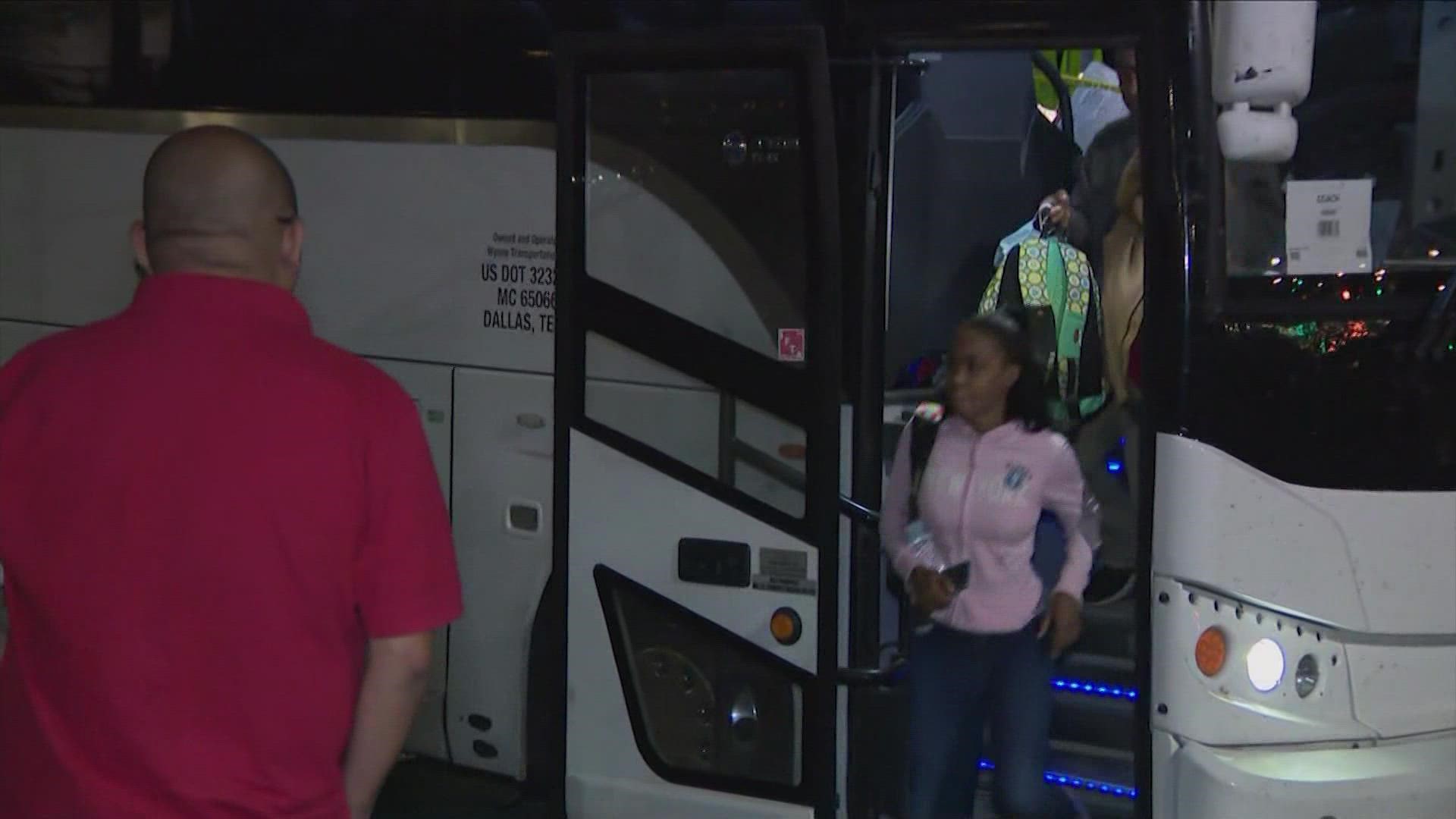 A second bus from the Texas border arrived early Thursday morning in the nation's capital.