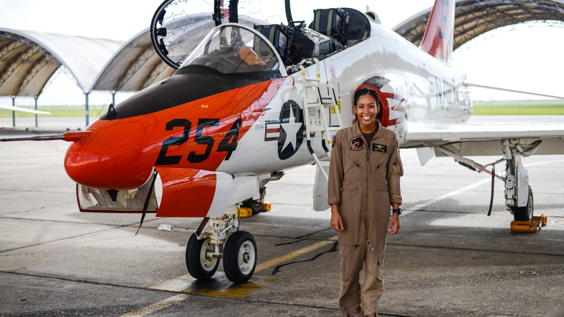 VIDEO CREDIT: U.S. Navy | The US Navy's first Black female tactical jet pilot gets her 'Wings of Gold' Friday
