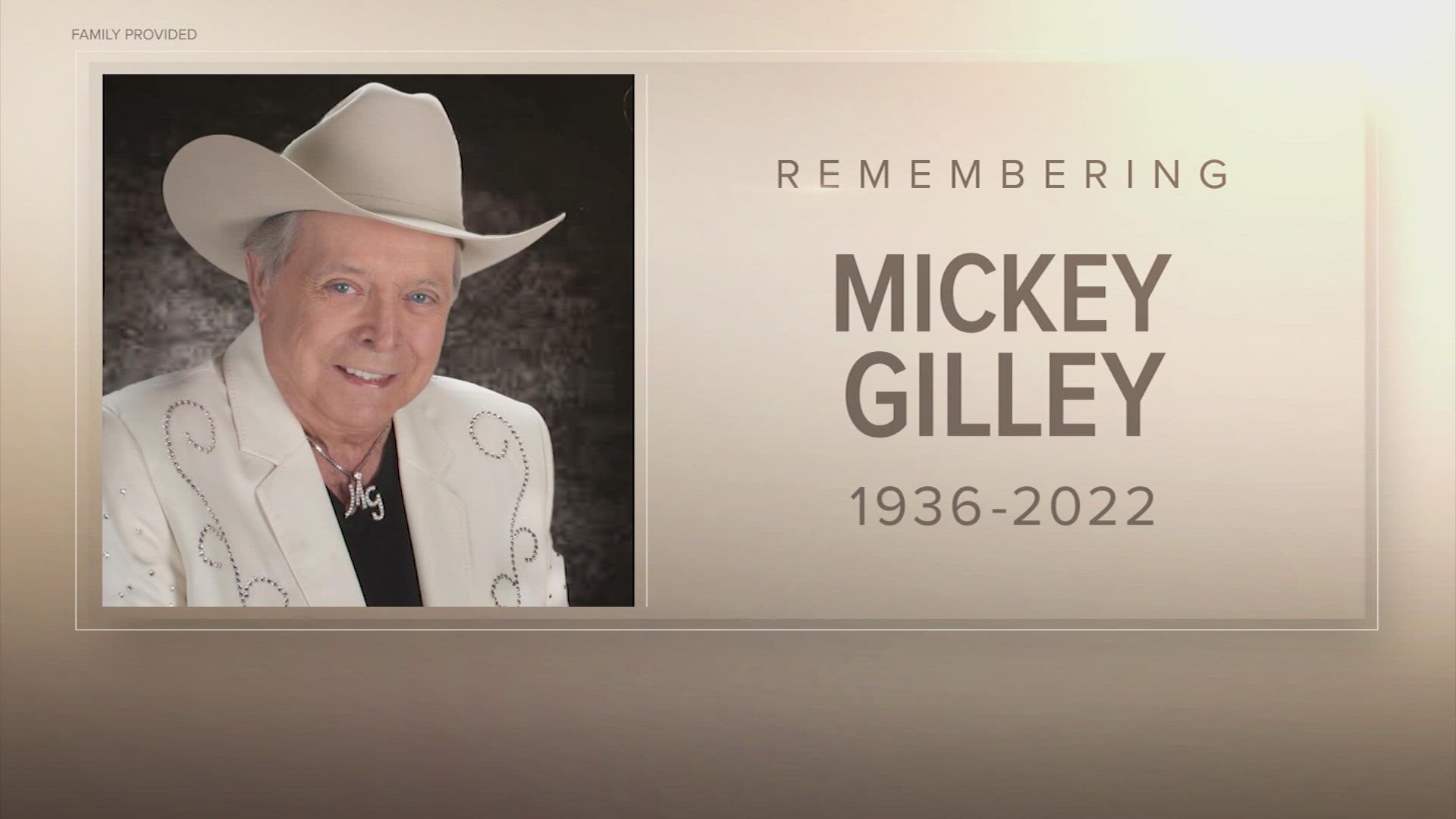 Country music legend Mickey Gilley died on Saturday surrounded by family and close friends. He was 86-years-old.