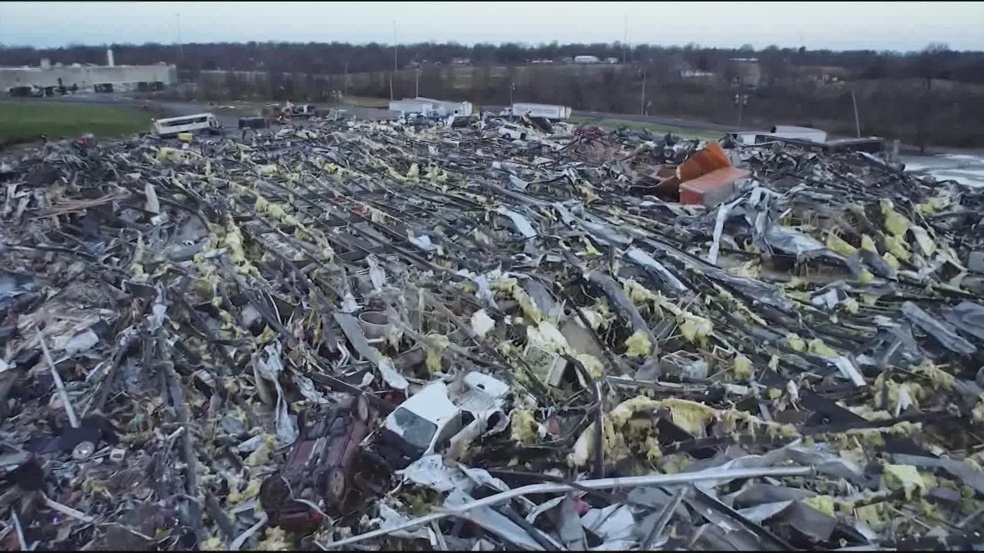 Several tornadoes swept through six midwestern and southern states, killing at least 70 people.