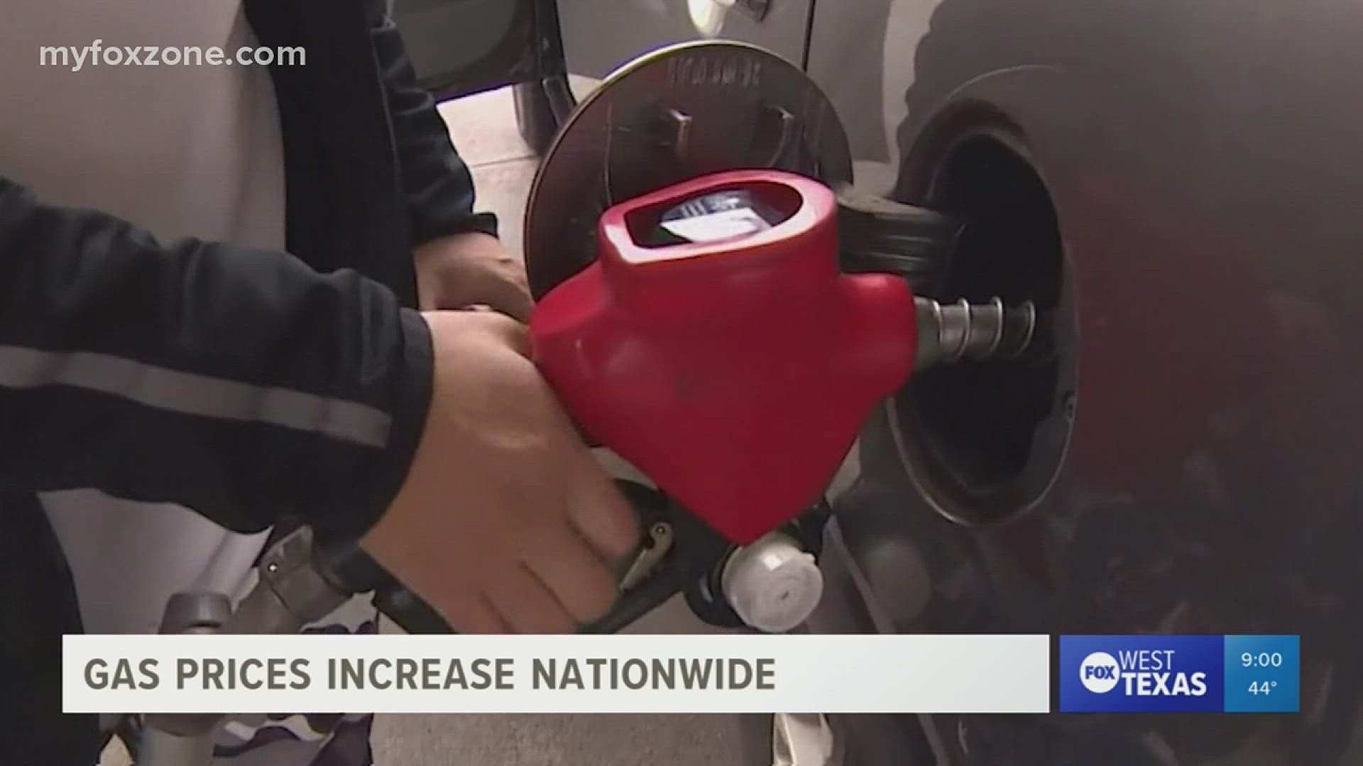 Some gas stations in San Angelo had prices at $4 per gallon Monday.