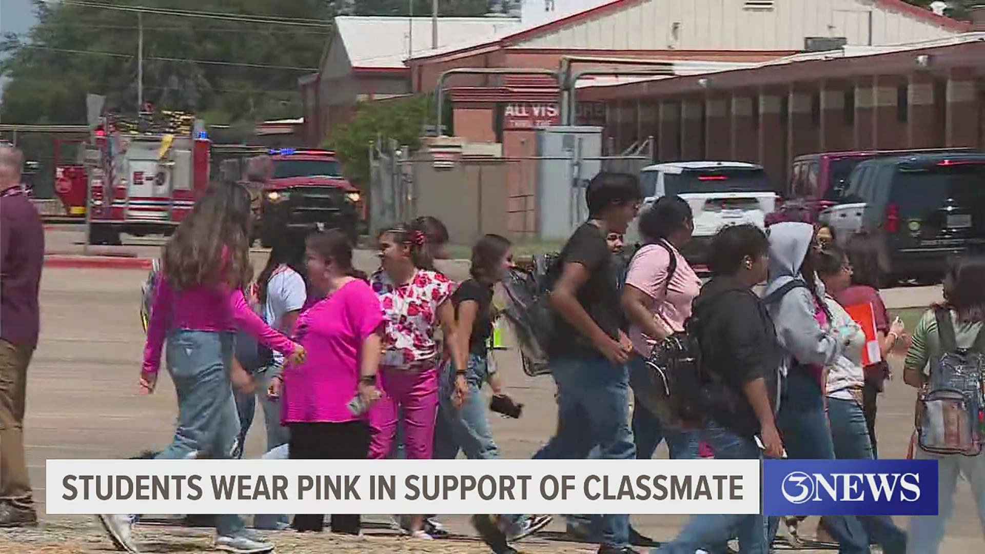 Beeville ISD officials said the decision to wear pink was initiated by a parent and was fully embraced by the district.