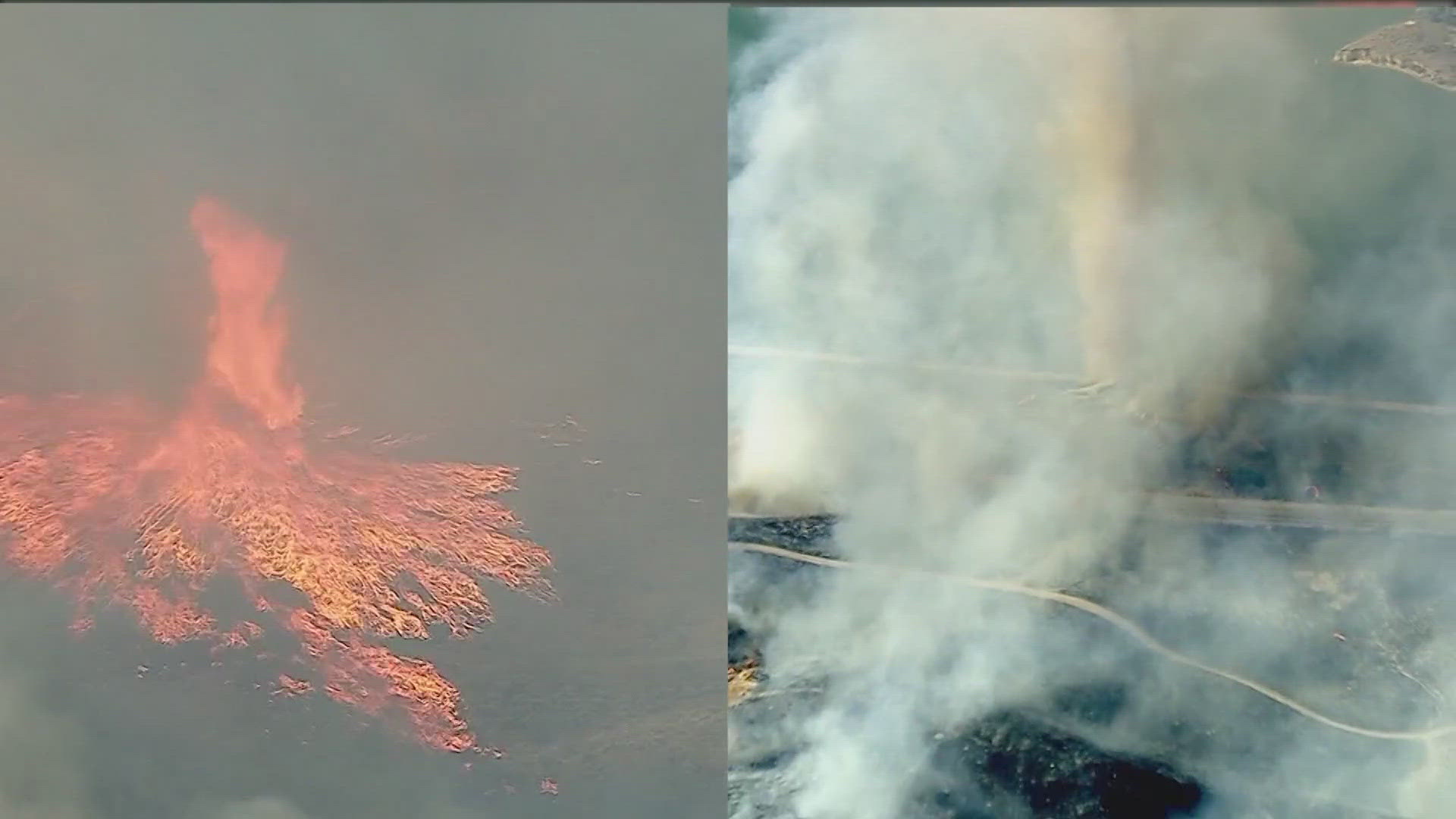 Unlike a tornado, firenadoes form from conditions closer to the ground rather than dropping down from a cloud.