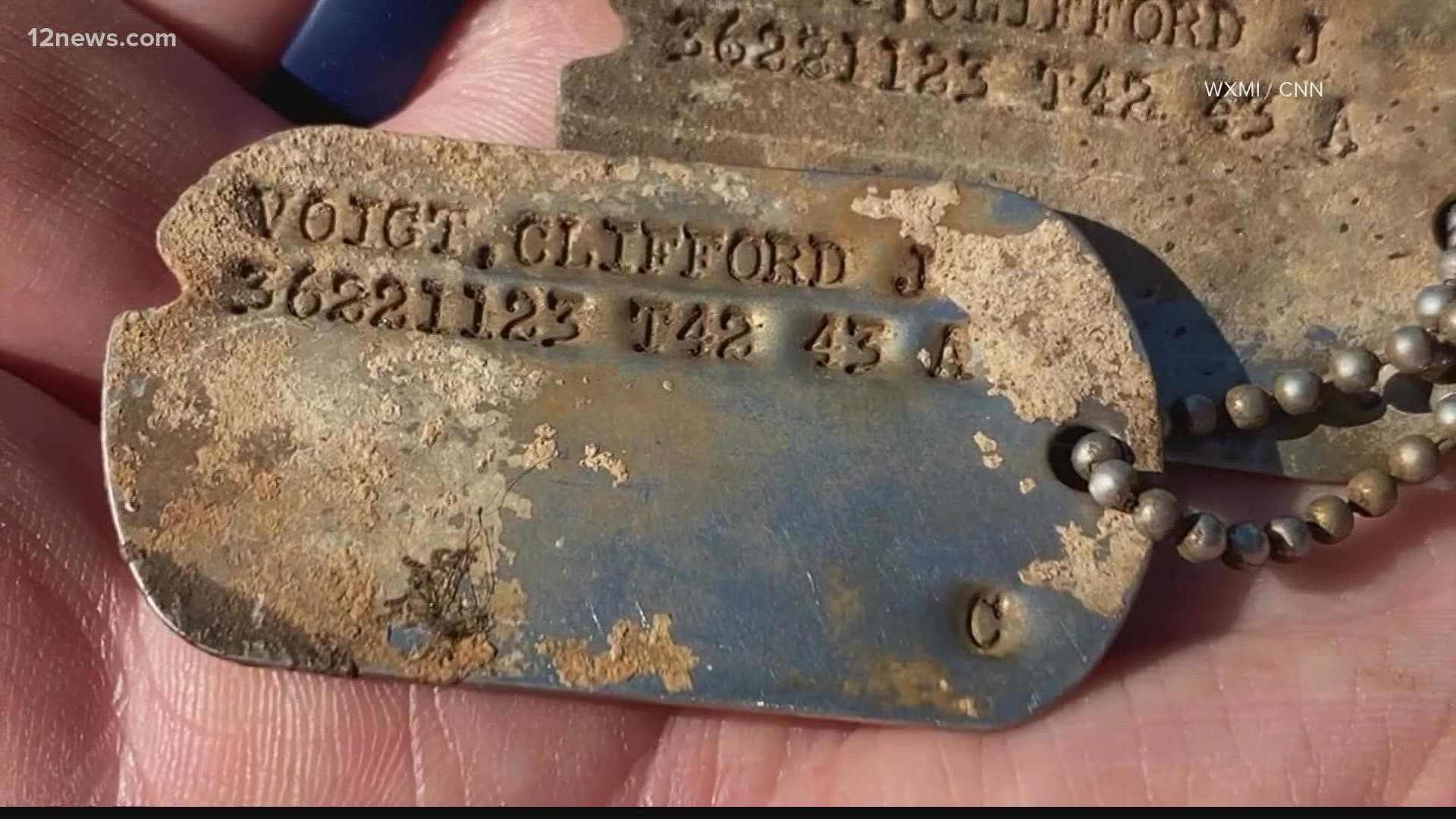 Adam Gross loves hunting for treasure, so he took up magnet fishing. Recently, he pulled dog tags belonging to Mesa WWII veteran Clifford Voigt out of the river.
