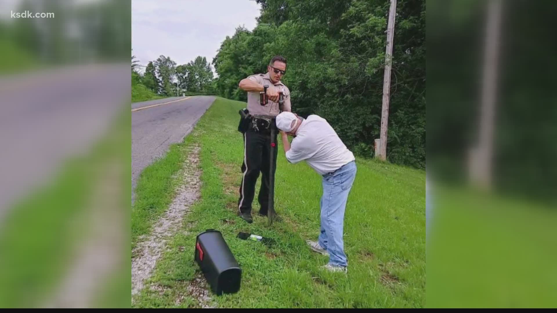 Cpl. Birdsong went to a hardware store and bought a new mailbox for the couple. He also installed it.