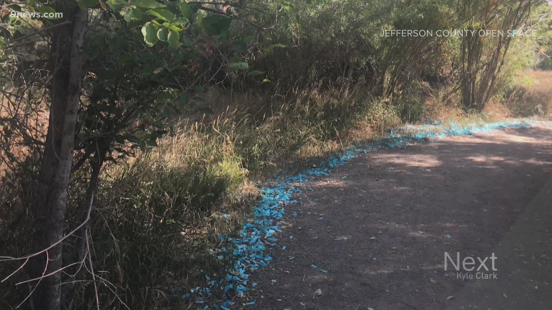 In today's edition of That's Not How You Colorado... It's a boy! It's also litter! Someone didn't clean up leftovers from a gender reveal party in Jefferson County.