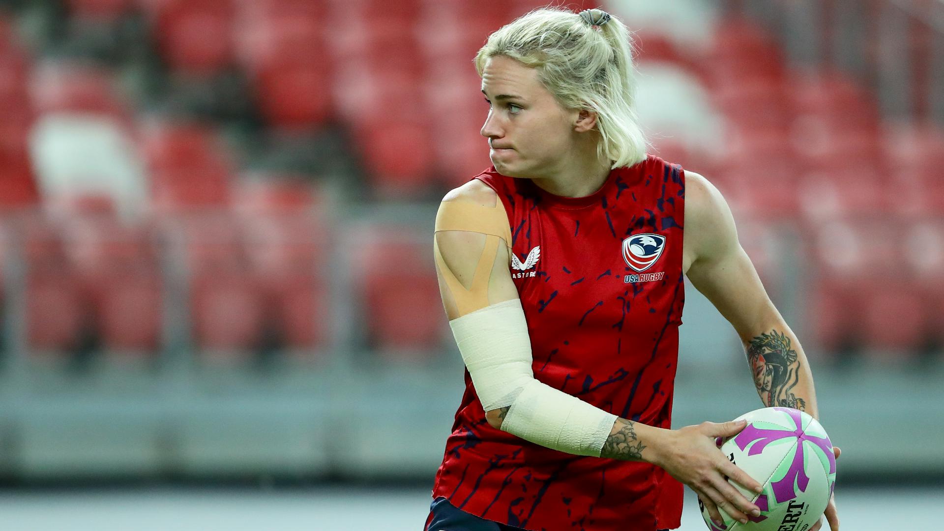 Sammy Sullivan builds Legos during opening ceremony