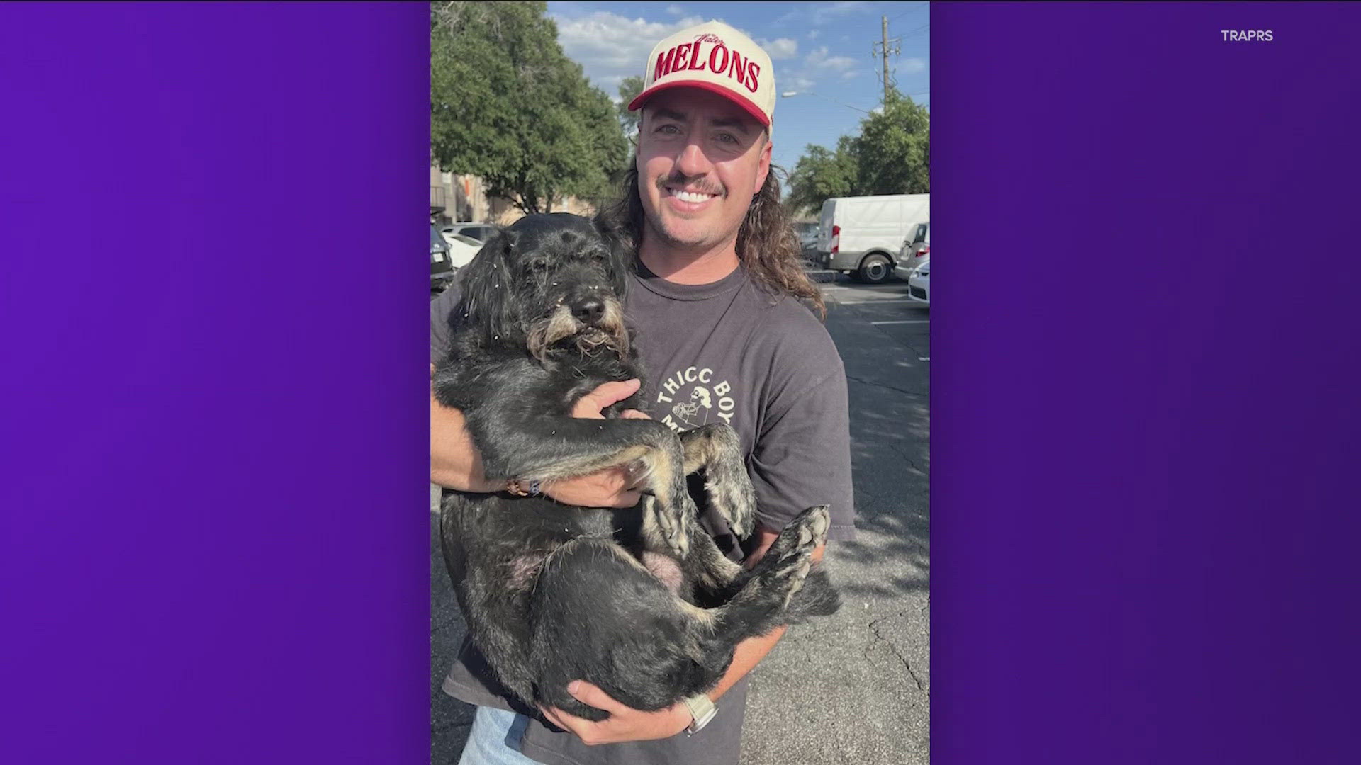 Austin-based food blogger Taylor Hannon has been reunited with his dog Noodles.