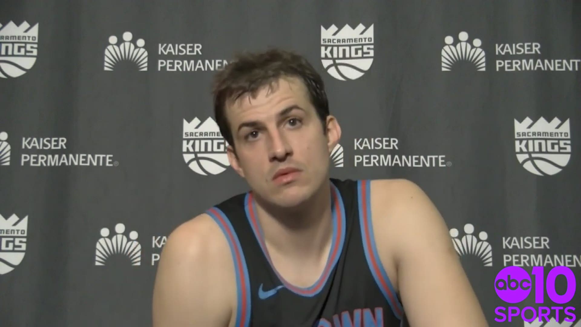 Kings forward Nemanja Bjelica chats with the media following Friday's 123-112 loss to the Orlando Magic about playing in a game for the first time in 14 games.