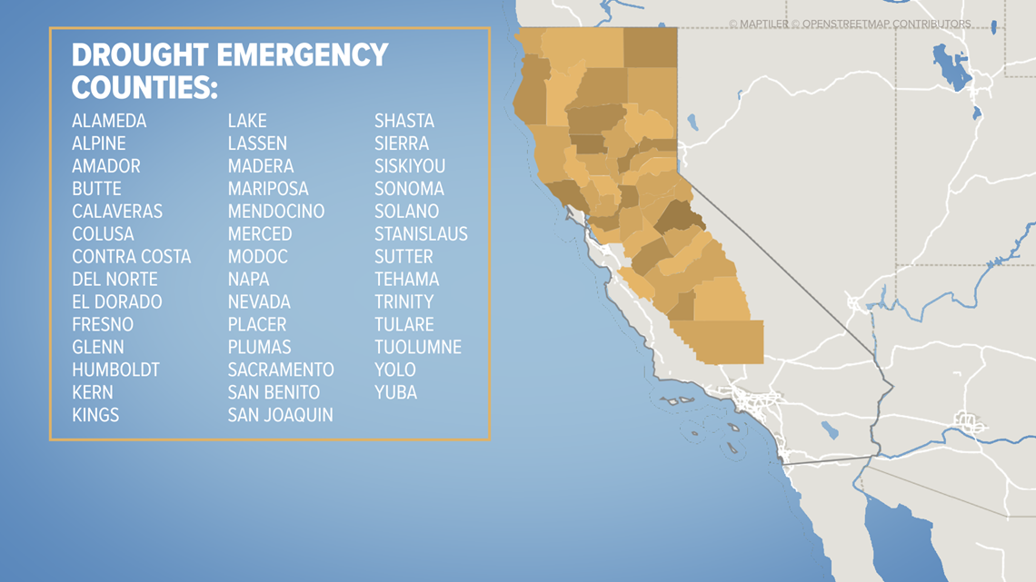 41 counties under emergency drought proclamation in California